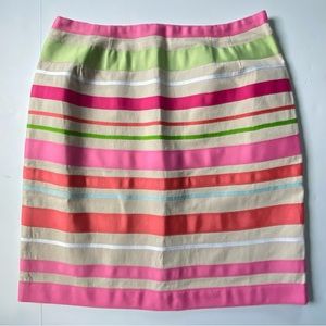 Cambridge Dry Goods Skirt Size 12 Ribbons NWT  100% Cotton Colorful Pencil New